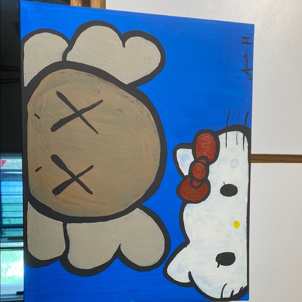 A hello kitty and Kaws painting. Hypebeast art, hello kitty, kaws, aesthetic - Picture 2 of 6
